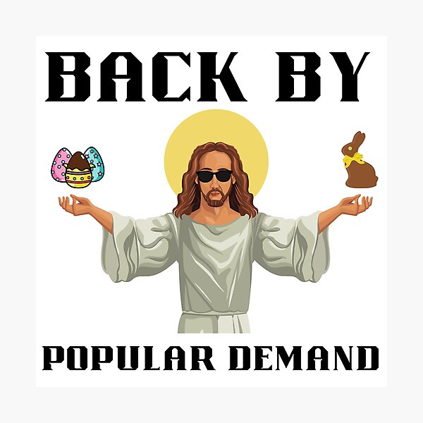 Item preview, Funny Easter 'Back by popular demand' - Jesus designed and sold by MyMintyPrinty.