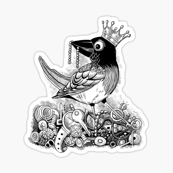 Playful Magpie’s Shiny Treasure Sticker
