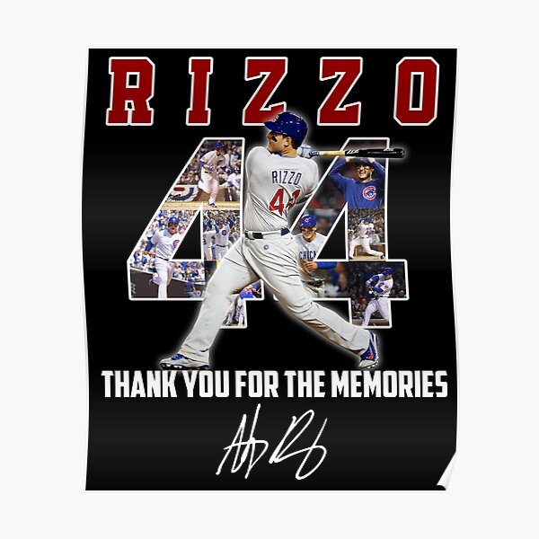 44 Anthony Rizzo Chicago Cubs 2012 2021 signature Memories thank