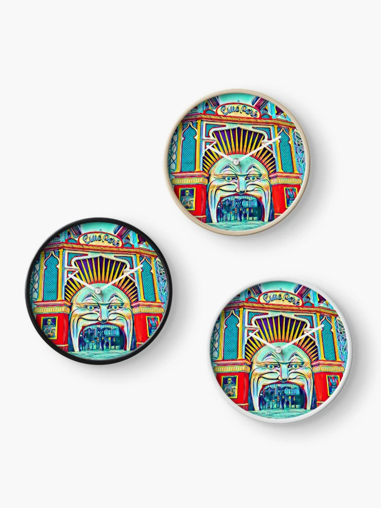 Thumbnail 3 of 4, Clock, Luna Park Melbourne designed and sold by RandaRubyRed.