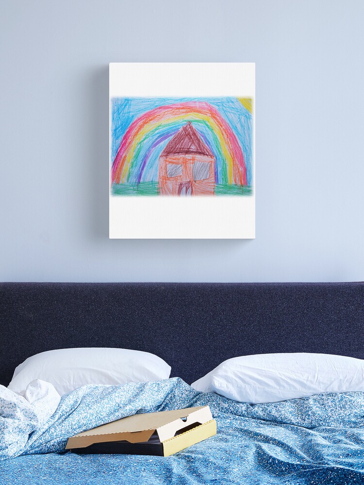 Premium Photo  Artist child painting the rainbow leaver on canvas