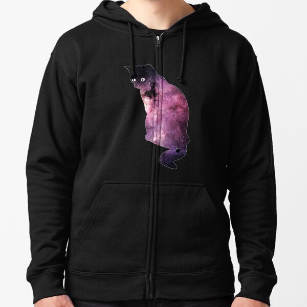 Space Kitten - Deep Space Nebula Zipped Hoodie