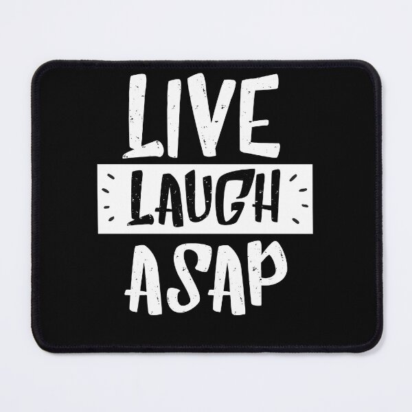 Item preview, live laugh asap - inspirational black & white designed and sold by vooART.