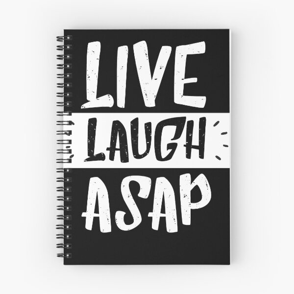 Item preview, live laugh asap - inspirational black & white designed and sold by vooART.