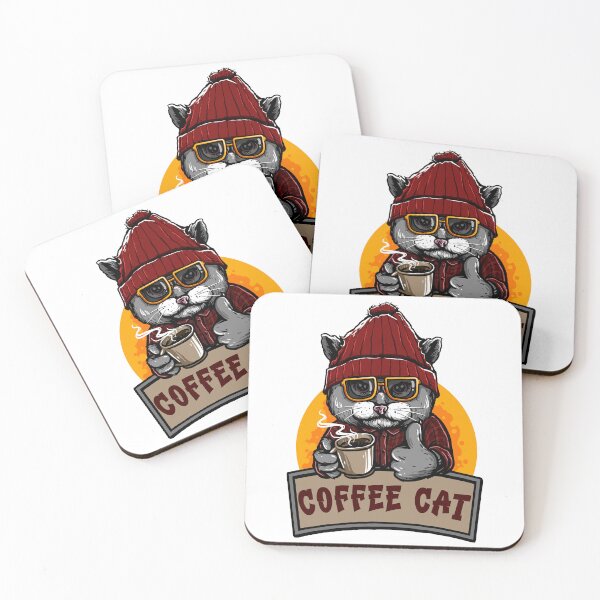 Item preview, Coffee Cool Cat designed and sold by The Sticker Place.