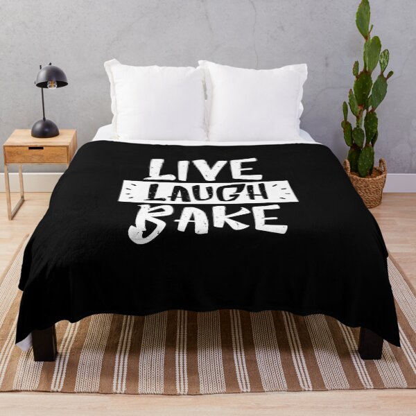 Item preview, live laugh bake - inspirational black & white designed and sold by vooART.