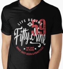 Life Begins at 59 | 59th Birthday Men's V-Neck T-Shirt
