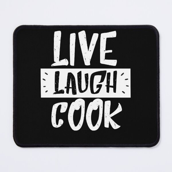 Item preview, live laugh cook - inspirational black & white designed and sold by vooART.