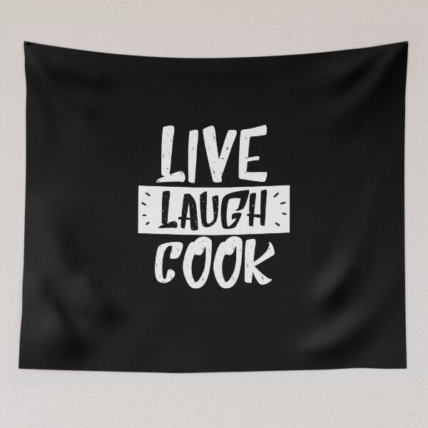 Item preview, live laugh cook - inspirational black & white designed and sold by vooART.