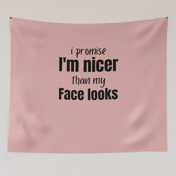 Item preview, I promise I'm Nicer Than My Face Looks Funny Sarcastic designed and sold by TrueFit Essentials.