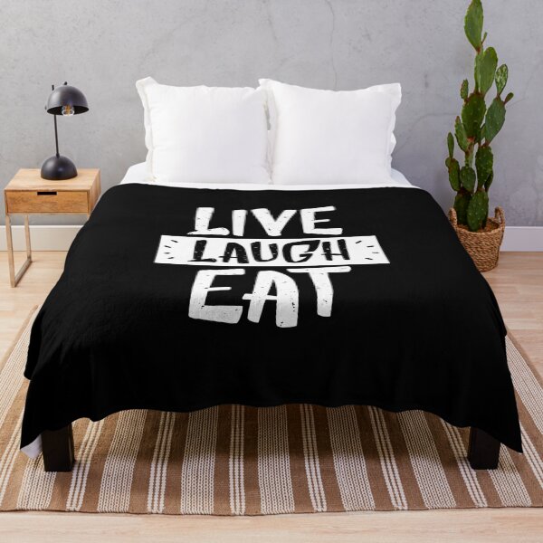Item preview, live laugh eat - inspirational black & white designed and sold by vooART.
