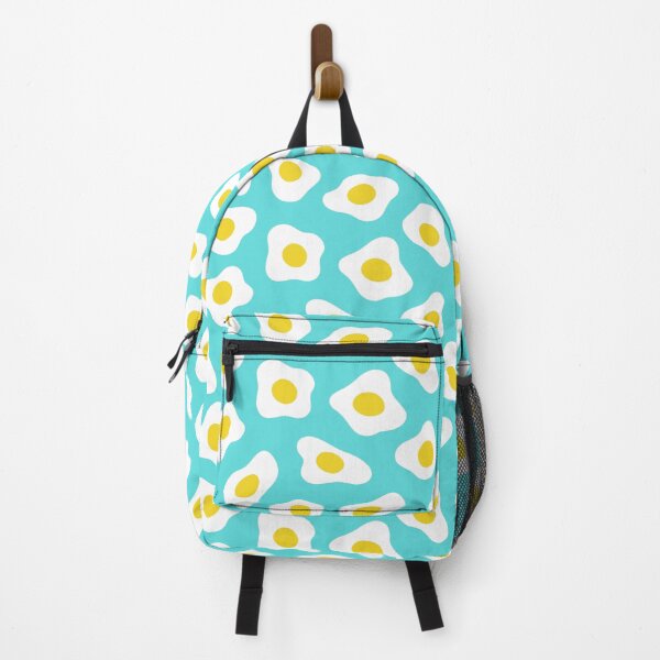 Item preview, Fried Eggs on Turquoise Blue Background designed and sold by colortheoryshop.