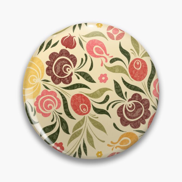 Item preview, Sketched Folk Art Floral Pattern designed and sold by ChelleCreate.