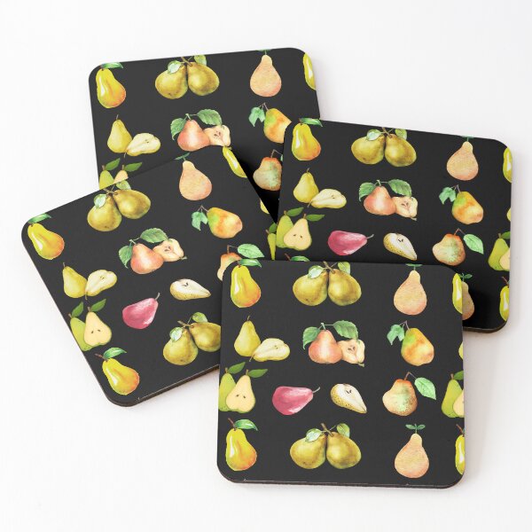 Item preview, Vintage Watercolor Pear Fruit on Black designed and sold by silviaol.