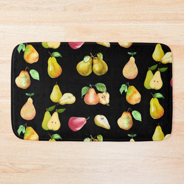 Item preview, Vintage Watercolor Pear Fruit on Black designed and sold by silviaol.