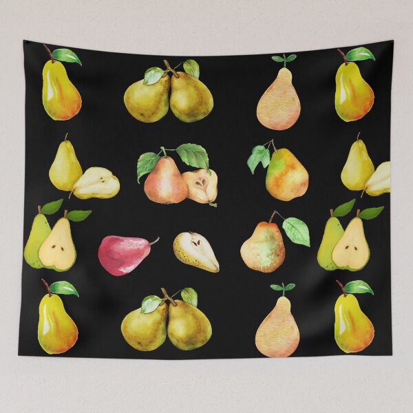 Item preview, Vintage Watercolor Pear Fruit on Black designed and sold by silviaol.