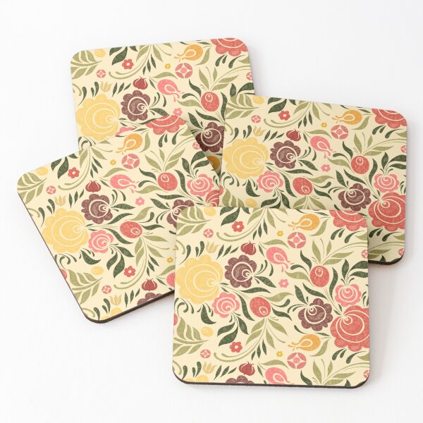 Item preview, Sketched Folk Art Floral Pattern designed and sold by ChelleCreate.