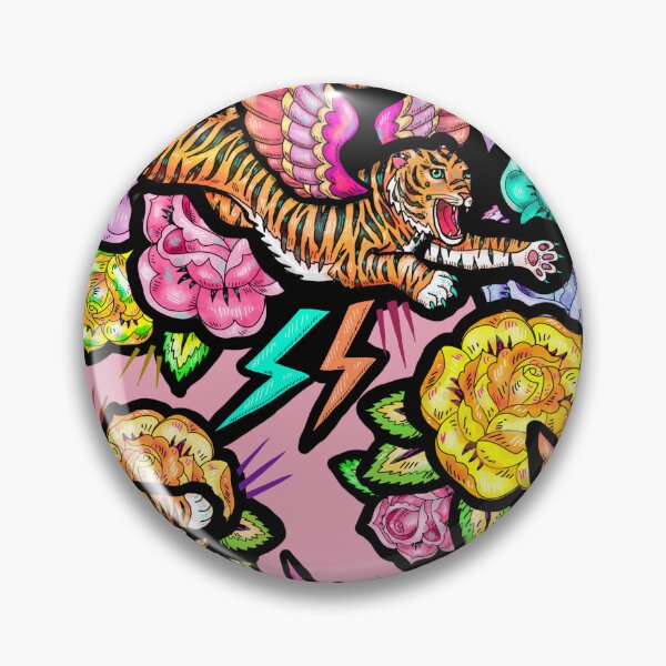 Item preview, flying tiger floral designed and sold by beesocks.