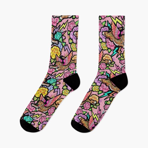 Item preview, flying tiger floral designed and sold by beesocks.
