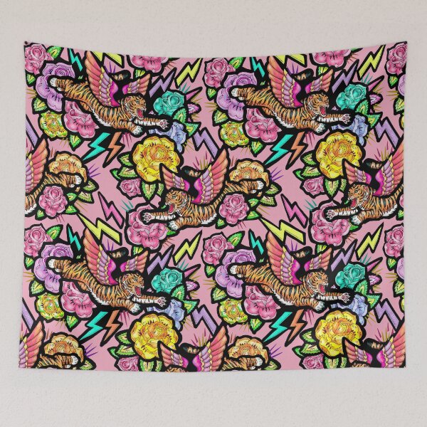 Item preview, flying tiger floral designed and sold by beesocks.