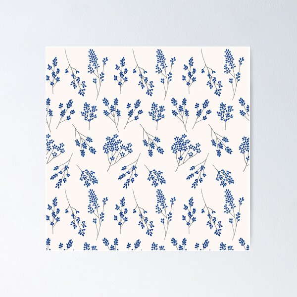 Item preview, Flores azules con fondo blanco designed and sold by CoolWallpapers.