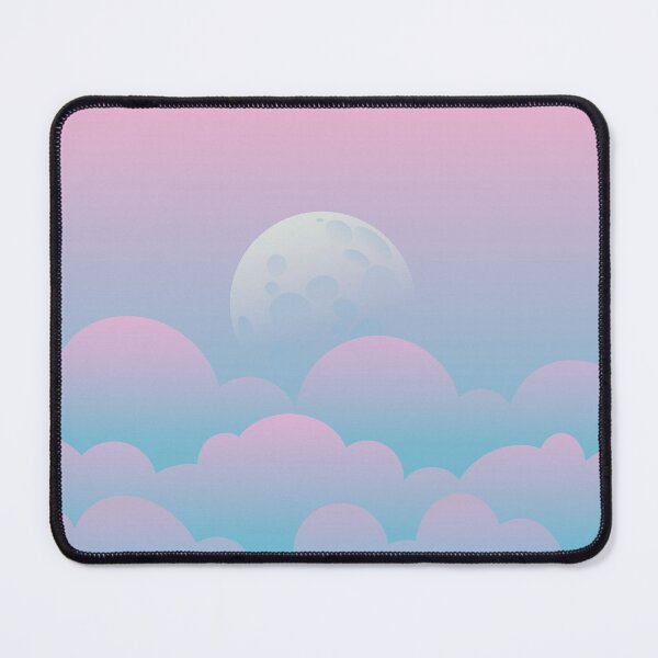Item preview, Silver Fading Moon Pink Cotton Candy Clouds Geometric Shapes Minimalistic Graphic Design Kawaii Cute Tumblr Blue Sky designed and sold by leiriin.