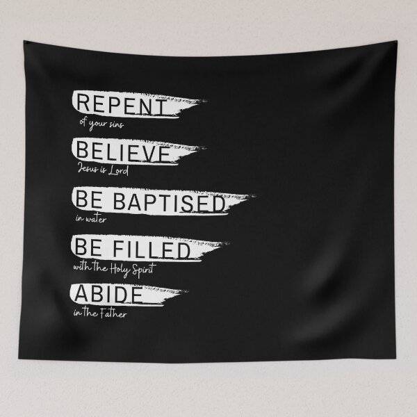 Item preview, Repent Believe Be baptised Be filled Abide- black designed and sold by EdenAndOlive.