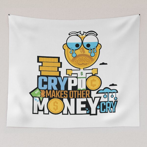 Item preview, Crypto Makes Other Money Cry Funny Joke tshirt Dollar Coin Crying Animation Fan Art designed and sold by doseofwin.