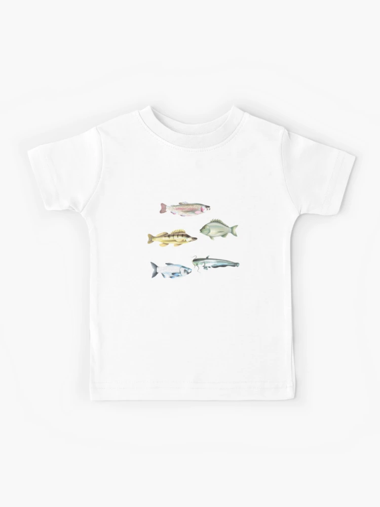 Fish species carp fisherman fishing gift angler Kids T-Shirt by Lenny  Stahl
