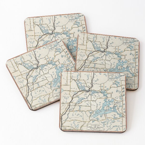 Item preview, Vintage Map of Lake of Bays, Ontario designed and sold by Gin  Neko.