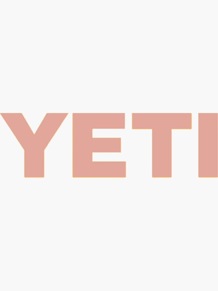 "Yeti Cooler Logo (Blush Pink)" Sticker by Makattack99 Redbubble