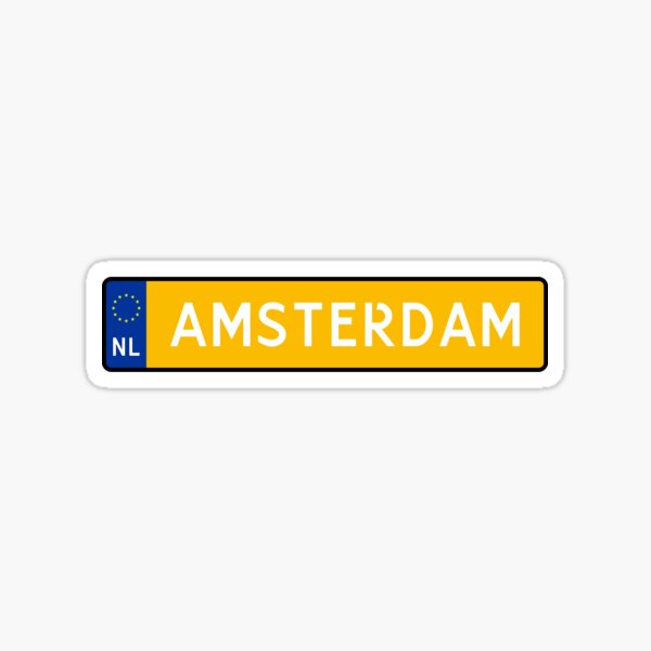 Amsterdam Kenteken Sticker