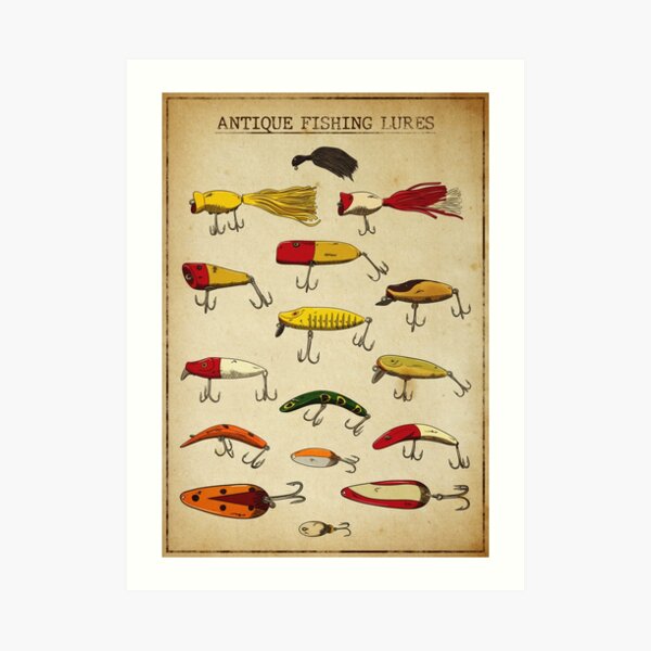 Fishing Lure Art_vintage Lures_art Prints_framed Prints_canvas Gallery Wrap  Prints 