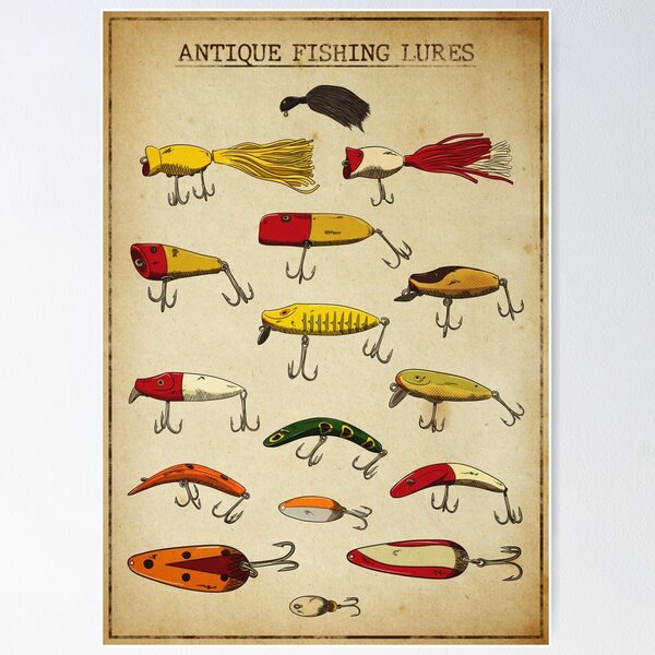 VINTAGE FISHING LURES BY ILLUSTRATIONS