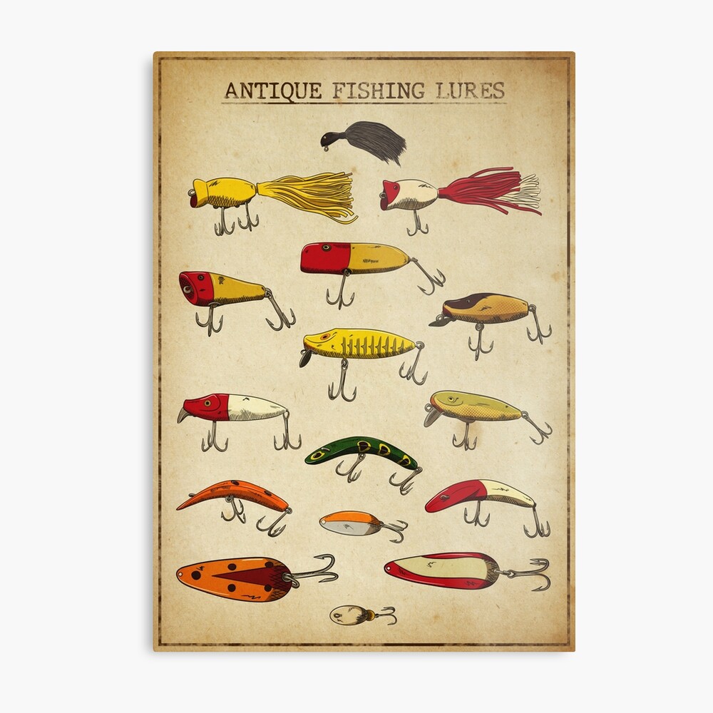Vintage Fishing Lure Illustration Photographic Print for Sale by