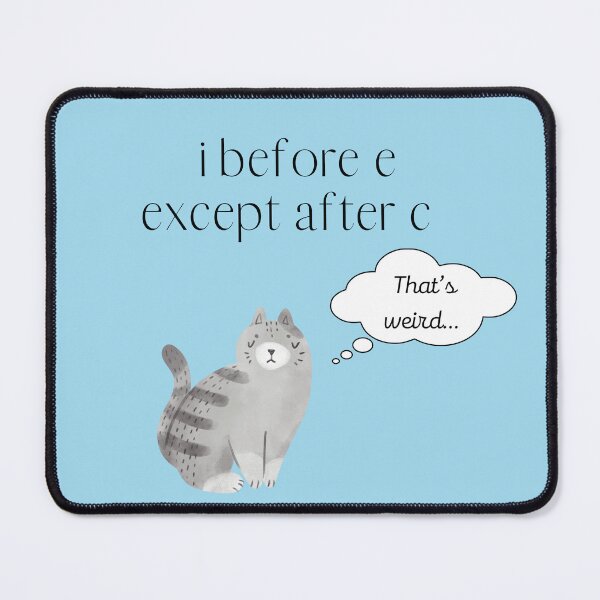 Item preview, Grammar Puss - I before e designed and sold by BlakefourDesign.