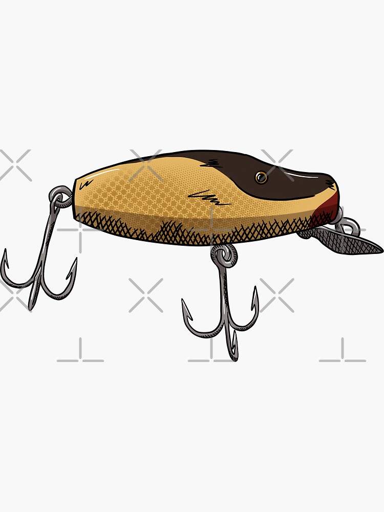 Minnow Plug Fishing Lure Sticker for Sale by ElleMars