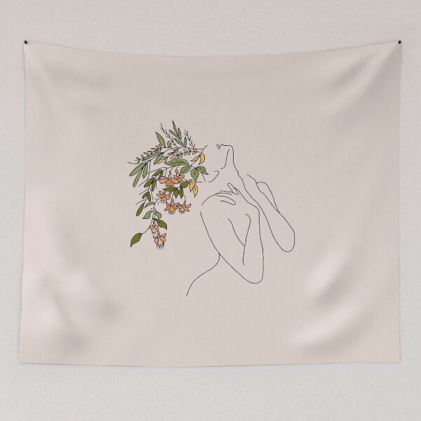 Item preview, Woman Flower Head Line Art designed and sold by PigGame.