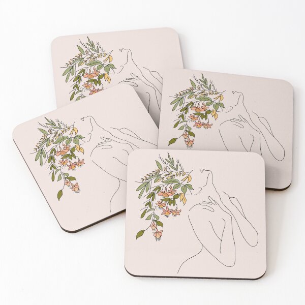 Item preview, Woman Flower Head Line Art designed and sold by PigGame.