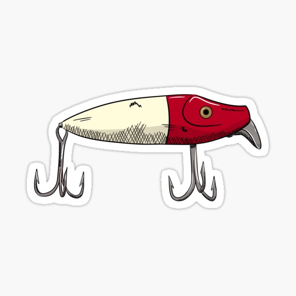Vintage Fishing Lure Sticker for Sale by ElleMars