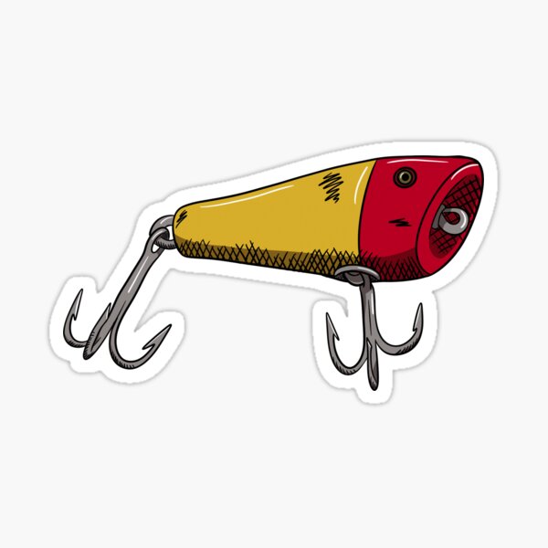 Classic Wooden Fishing Lure Sticker for Sale by ElleMars
