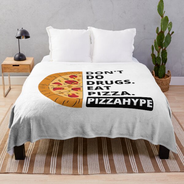 Item preview, Don't do drugs, Eat pizza. | Pizzahype. Cartoon pizza slice | White designed and sold by Nepaz-Designs.