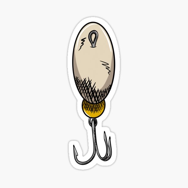 Small Spoon Fishing Lure Sticker for Sale by ElleMars