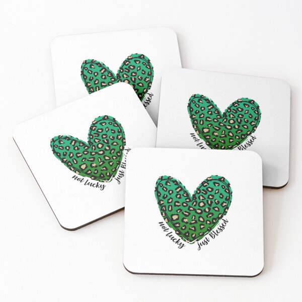 Item preview, Not Lucky Just Blessed Leopard Green Heart designed and sold by SweetThreads79.