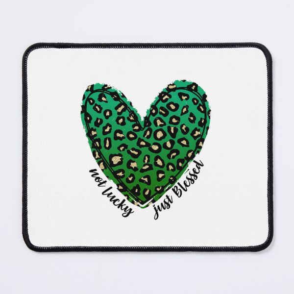Item preview, Not Lucky Just Blessed Leopard Green Heart designed and sold by SweetThreads79.