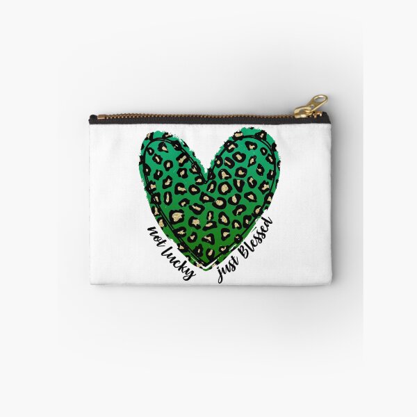 Item preview, Not Lucky Just Blessed Leopard Green Heart designed and sold by SweetThreads79.