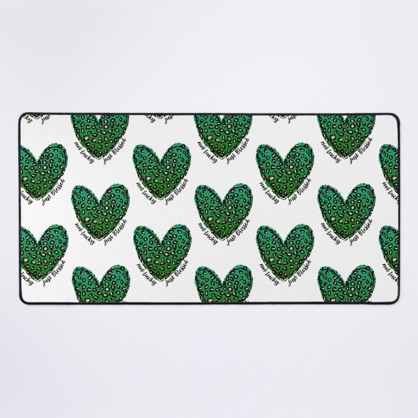 Item preview, Not Lucky Just Blessed Leopard Green Heart designed and sold by SweetThreads79.