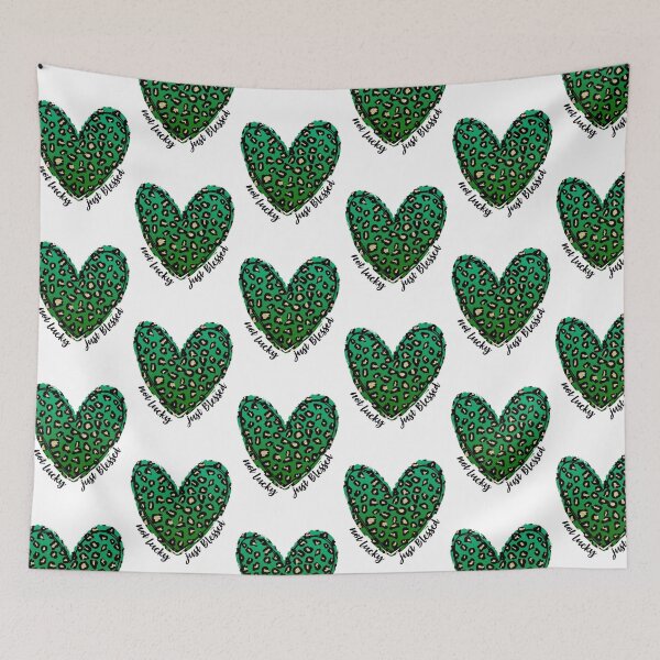 Item preview, Not Lucky Just Blessed Leopard Green Heart designed and sold by SweetThreads79.