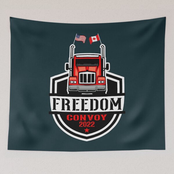Item preview, American Flag Canada Flag Freedom Convoy 2022 TRUCKER Drive designed and sold by MarccosAlonso.