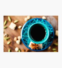 Top view of spiced hot drink Photographic Print